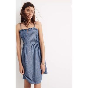Madewell denim chambray pintuck cami dress